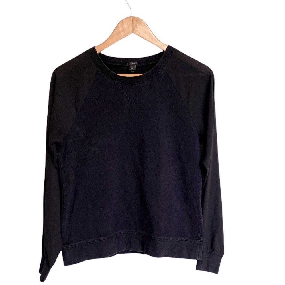 J. Crew Black Sweatshirt with Shear Sleeves XS